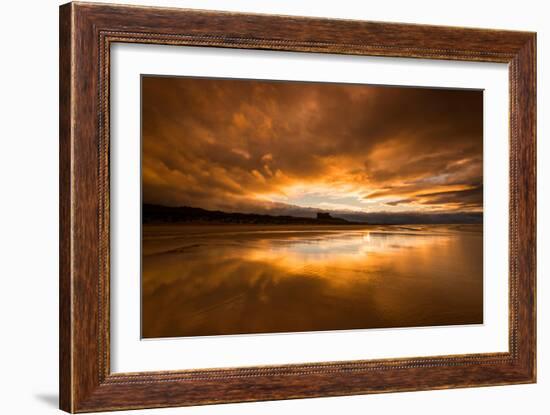 Sunset on the Beach at Bamburgh, Northumberland England UK-Tracey Whitefoot-Framed Photographic Print