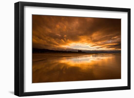 Sunset on the Beach at Bamburgh, Northumberland England UK-Tracey Whitefoot-Framed Photographic Print