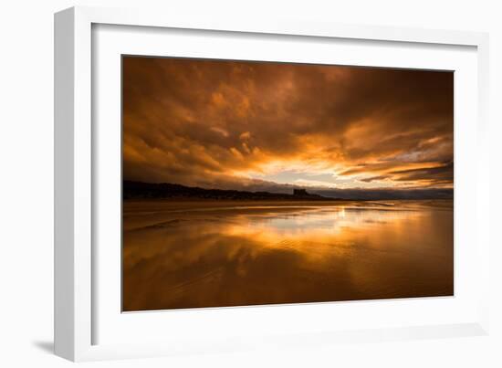 Sunset on the Beach at Bamburgh, Northumberland England UK-Tracey Whitefoot-Framed Photographic Print