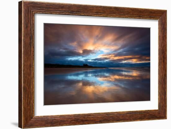 Sunset on the Beach at Bamburgh, Northumberland England UK-Tracey Whitefoot-Framed Photographic Print