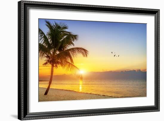 Sunset on the Beach-vent du sud-Framed Premium Photographic Print