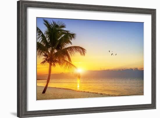 Sunset on the Beach-vent du sud-Framed Premium Photographic Print