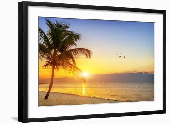 Sunset on the Beach-vent du sud-Framed Premium Photographic Print