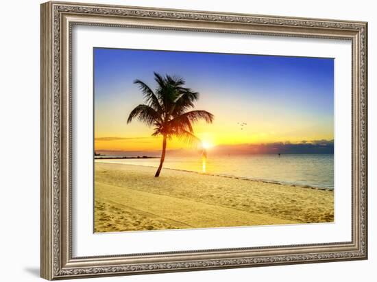 Sunset on the Beach-vent du sud-Framed Photographic Print