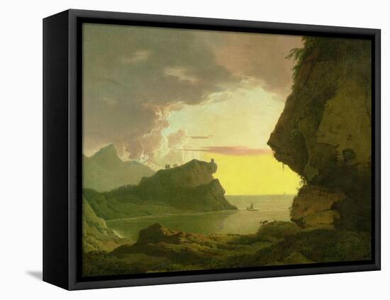 Sunset on the Coast Near Naples, circa 1785-90-Joseph Wright of Derby-Framed Premier Image Canvas