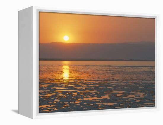 Sunset on the Dead Sea, Jordan, Middle East-Alison Wright-Framed Premier Image Canvas