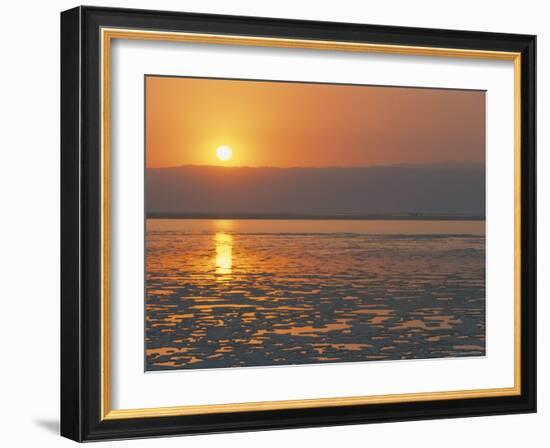 Sunset on the Dead Sea, Jordan, Middle East-Alison Wright-Framed Photographic Print