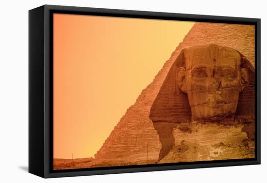 Sunset on the Giza Plateau and Pyramids, Egypt,Old Kingdom,Sphinx, 1995 (Photo)-Kenneth Garrett-Framed Premier Image Canvas