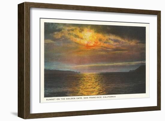 Sunset on the Golden Gate, San Francisco, California-null-Framed Art Print