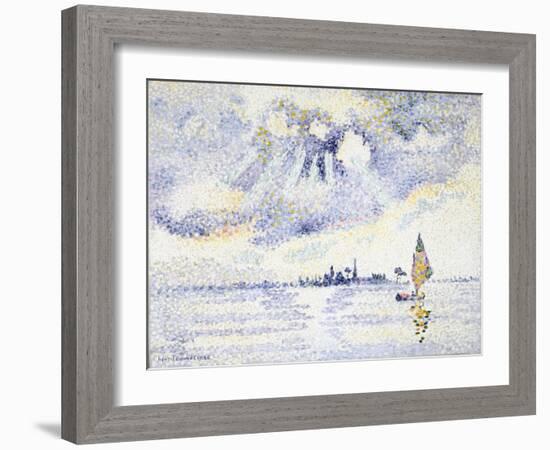 Sunset on the Lagoon, Venice, C.1903-04 (Oil on Canvas)-Henri-Edmond Cross-Framed Giclee Print