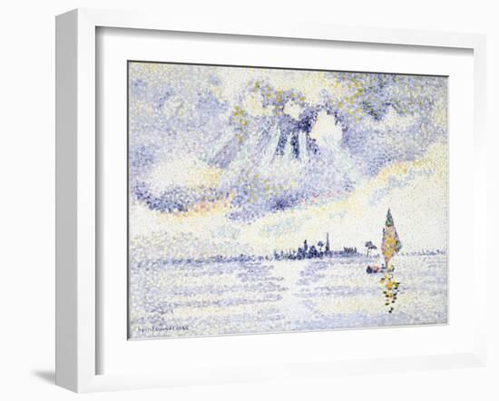 Sunset on the Lagoon, Venice, C.1903-04 (Oil on Canvas)-Henri-Edmond Cross-Framed Giclee Print