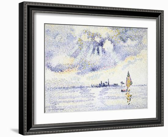 Sunset on the Lagoon, Venice, C.1903-04 (Oil on Canvas)-Henri-Edmond Cross-Framed Giclee Print