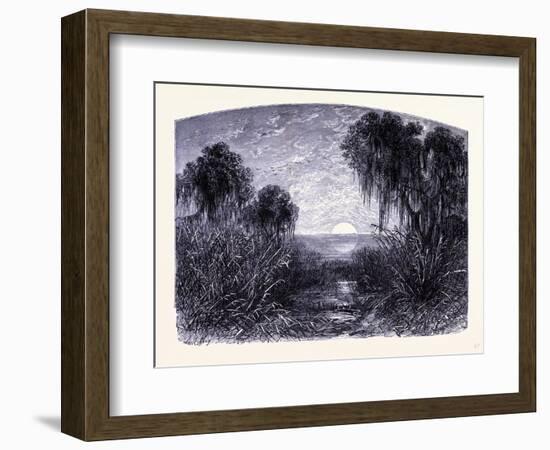 Sunset on the Mississipi United States of America-null-Framed Giclee Print