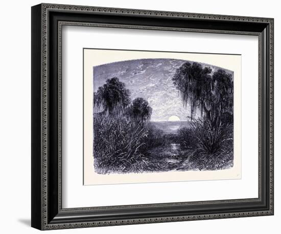 Sunset on the Mississipi United States of America-null-Framed Giclee Print