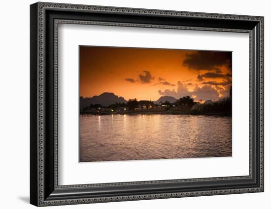 Sunset on the Nam Song River in Vang Vieng, Laos-Micah Wright-Framed Photographic Print