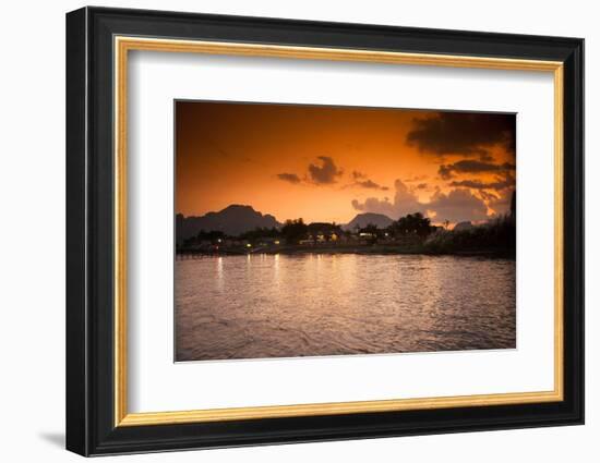 Sunset on the Nam Song River in Vang Vieng, Laos-Micah Wright-Framed Photographic Print