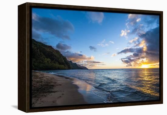 Sunset on the Napali Coast, Kauai, Hawaii,United States of America, Pacific-Michael Runkel-Framed Premier Image Canvas