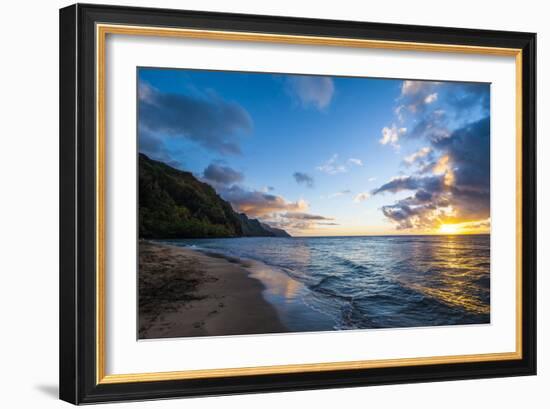 Sunset on the Napali Coast, Kauai, Hawaii,United States of America, Pacific-Michael Runkel-Framed Photographic Print