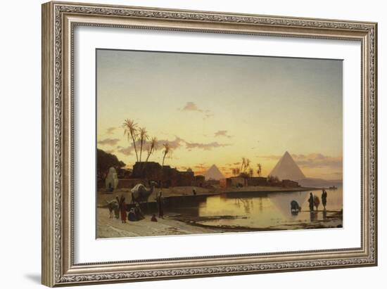 Sunset on the Nile, Cairo-Hermann Corrodi-Framed Giclee Print