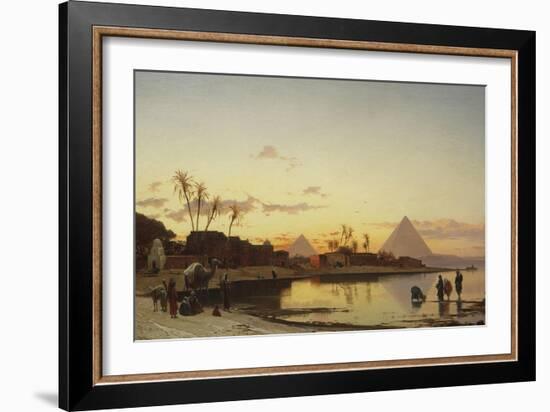 Sunset on the Nile, Cairo-Hermann Corrodi-Framed Giclee Print