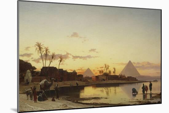 Sunset on the Nile, Cairo-Hermann Corrodi-Mounted Giclee Print