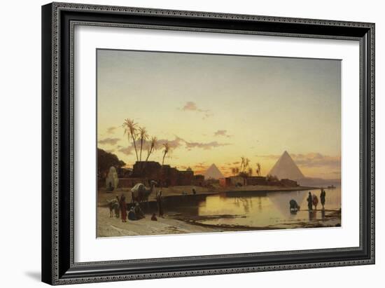 Sunset on the Nile, Cairo-Hermann Corrodi-Framed Giclee Print