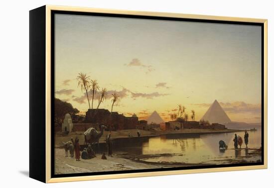 Sunset on the Nile, Cairo-Hermann Corrodi-Framed Premier Image Canvas