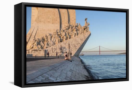 Sunset on the Padrao Dos Descobrimentos (Monument to the Discoveries) by the Tagus River, Belem-Roberto Moiola-Framed Premier Image Canvas