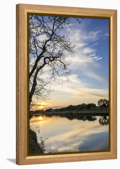 Sunset on the Pedernales River, Lbj State Park, Stonewall, Texas, Usa-Chuck Haney-Framed Premier Image Canvas