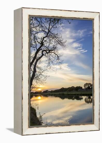 Sunset on the Pedernales River, Lbj State Park, Stonewall, Texas, Usa-Chuck Haney-Framed Premier Image Canvas