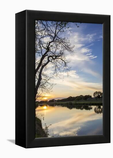 Sunset on the Pedernales River, Lbj State Park, Stonewall, Texas, Usa-Chuck Haney-Framed Premier Image Canvas