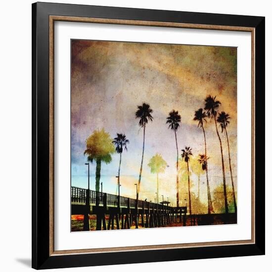 Sunset on the Pier A-GI ArtLab-Framed Giclee Print