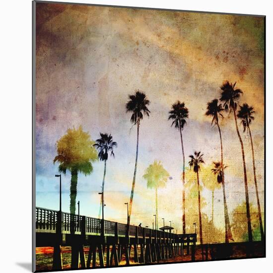 Sunset on the Pier A-GI ArtLab-Mounted Giclee Print