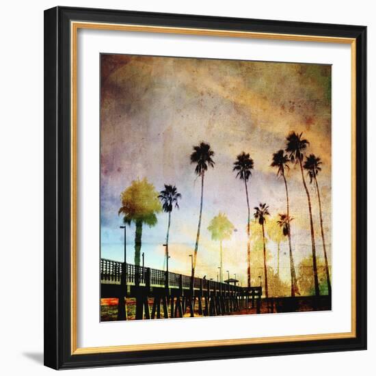 Sunset on the Pier A-GI ArtLab-Framed Giclee Print