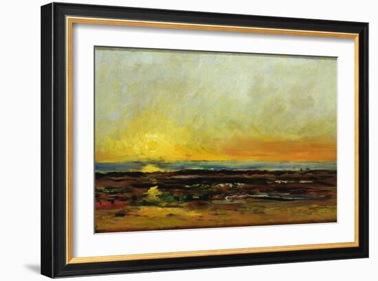 Sunset on the Sea Coast-Charles Francois Daubigny-Framed Giclee Print