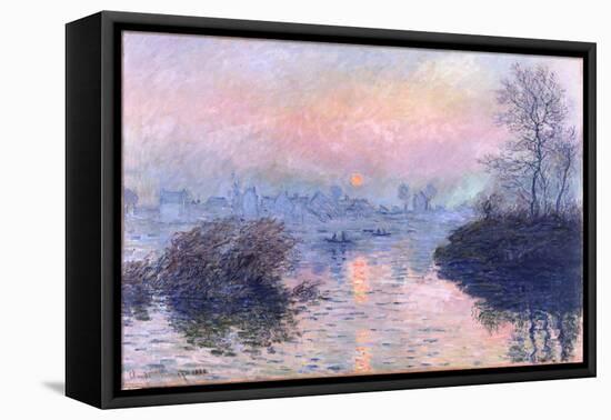 Sunset on the Seine at Lavacourt, Winter Effect-Claude Monet-Framed Premier Image Canvas