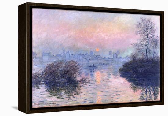 Sunset on the Seine at Lavacourt, Winter Effect-Claude Monet-Framed Premier Image Canvas