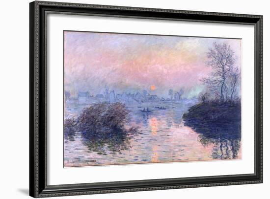 Sunset on the Seine at Lavacourt, Winter Effect-Claude Monet-Framed Giclee Print