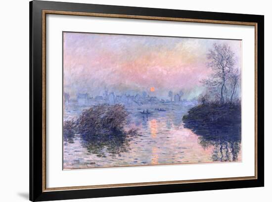 Sunset on the Seine at Lavacourt, Winter Effect-Claude Monet-Framed Giclee Print