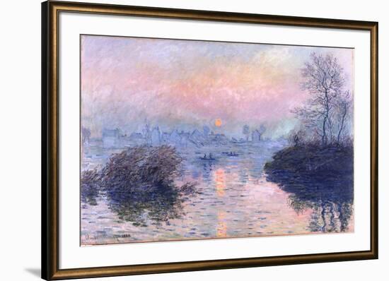 Sunset on the Seine at Lavacourt, Winter Effect-Claude Monet-Framed Giclee Print