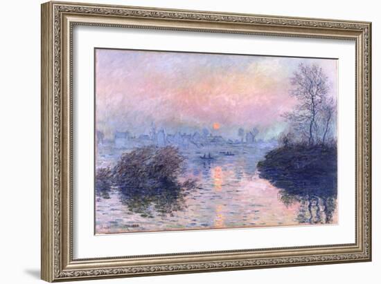 Sunset on the Seine at Lavacourt, Winter Effect-Claude Monet-Framed Giclee Print