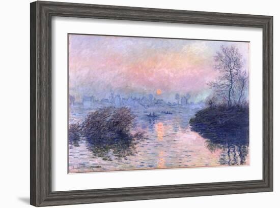 Sunset on the Seine at Lavacourt, Winter Effect-Claude Monet-Framed Giclee Print