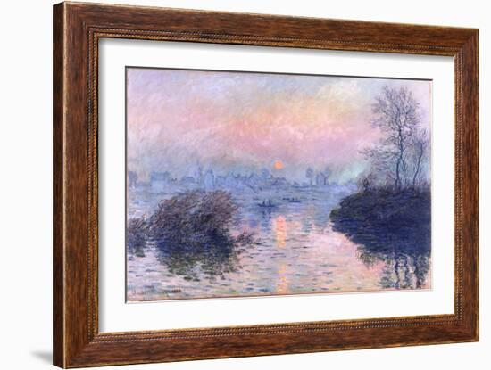 Sunset on the Seine at Lavacourt, Winter Effect-Claude Monet-Framed Giclee Print