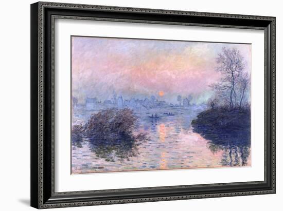 Sunset on the Seine at Lavacourt, Winter Effect-Claude Monet-Framed Giclee Print