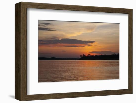 Sunset on the Ucayali River, Amazon Basin of Peru-Mallorie Ostrowitz-Framed Photographic Print