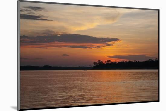 Sunset on the Ucayali River, Amazon Basin of Peru-Mallorie Ostrowitz-Mounted Photographic Print