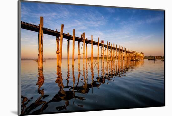 Sunset on U Bein Bridge, Amarapura, Myanmar Burma-martinho Smart-Mounted Photographic Print