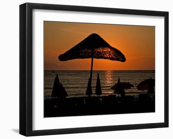 Sunset on Umbrellas, Kusadasi, Turkey-Joe Restuccia III-Framed Photographic Print