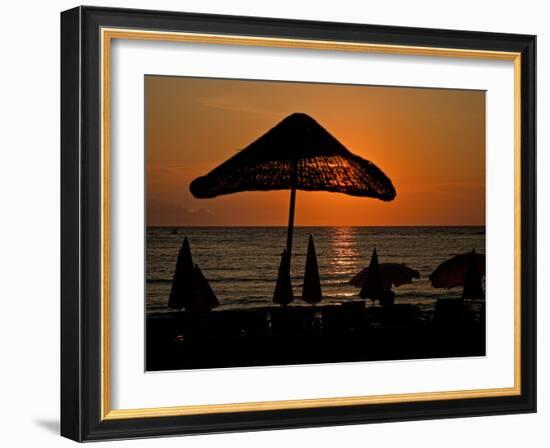 Sunset on Umbrellas, Kusadasi, Turkey-Joe Restuccia III-Framed Photographic Print
