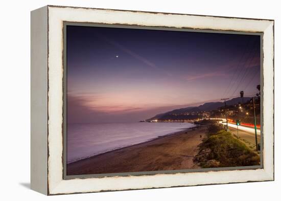 Sunset on Will Rogers Beach and the Pacific Coast Highway-Mark Chivers-Framed Premier Image Canvas